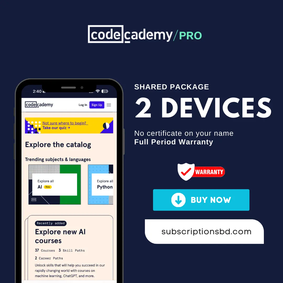 Codecademy Pro 6 Months