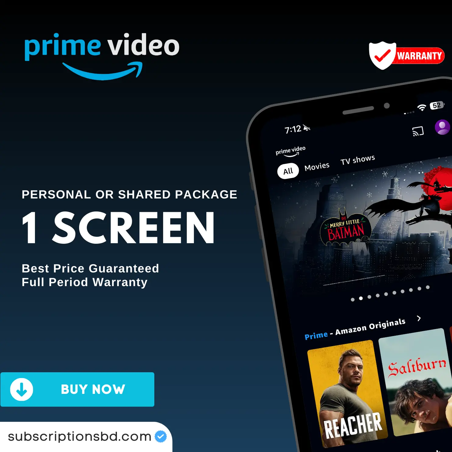 Prime Video 1 Screen